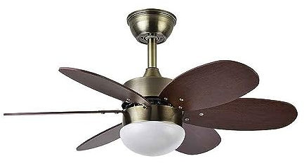 Ventilador ALVES cuero con luz y motor DC FABRILAMP