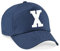 4sold Lässige 100% Baumwolle Atmungsaktiv Alphabet A-Z Marineblau Caps Weiß Brief Hut Hüte Unisex Jungen Mädchen Cap Baseball Kinder Mütze Kappe Buchstabe (X)