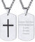 Supcare Kruzifix Kette Herren Halskette Dog Tag Kette Edelstahlkette Erkennungsmarke Militär Kette mit Text Gravur Silber Religious Cross Necklace Personalisiert Modeschmuck für Valentinstag
