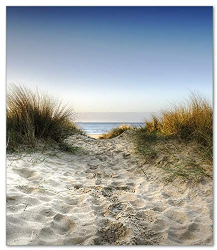 Wallario Herdabdeckplatte/Spritzschutz aus Glas, 52 x 60 cm, 1-teilig, für Ceran- und Induktionsherde, Motiv: Weg durch die Dünen zum Strand am Meer