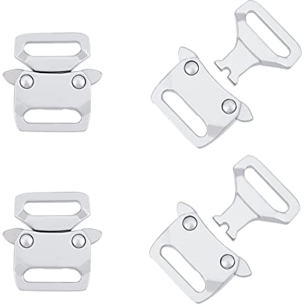 SUPERFINDINGS 4 Stück Paracord Armband Clip Survival Armband Clasps Matte Platin Legierung Seite Clasps für DIY Herstellung von Paracord Armbänder Basteln Zubehör
