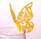 100 Stück Schmetterling Trichterwinde Tischkarten Namenskarten Glasanhänger Wandsticker für Tischdeko Hochzeit Party Haus Deco,Schmetterling Tischkarten Laser Platzkarten Namenskarten,Gold