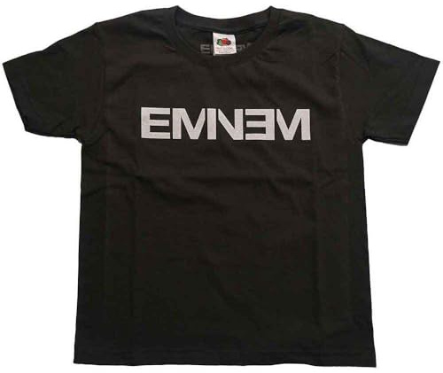 Eminem - Maglietta Logo in cotone per bambini/ragazze, Grigio Carbone, 5-6 Anni