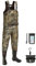 TIDEWE Wathose, Jagd-Wathose für Herren, mit 800 g Isolierung, wasserdicht, Neopren, Camouflage, Stiefelfuß-Wathose