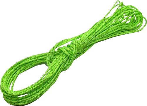 Corde verte réfléchissante Dyneema ultra légère 2 mm de diamètre | Charge de rupture 200 kg | Corde de guide de tente | Convient pour la voile, le bateau, la chasse, la croisière, la course – 15 m