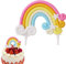 Mezrkuwr Regenbogen Tortendeko Geburtstag Personalisierter Cake Topper Bunte Tortendekoration Wolke Kuchendeko für Kinder Kuchen Dekoration Regenbogen Kuchenaufsatz