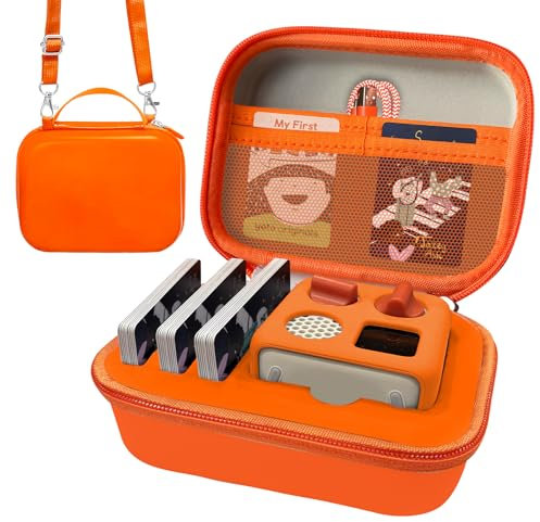 Roseliya Case Compatible with Yoto Mini Kids Bluetooth Audio Player, Travel Storage Holder for Children’s Speaker Plays Stories Music Podcast Radio Cards (Bag Only)- (Orange)