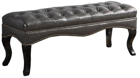 Gepolstert Sitzhocker , Schlafzimmer Bank Ende Des Bettes, Esszimmer Bank Mit Massivholz Beine, Fußhocker Fuß Hocker Leder Polsterhocker Für Wohnzimmer, Eingangsbereich ( Color : /Brown , Size : 80cm
