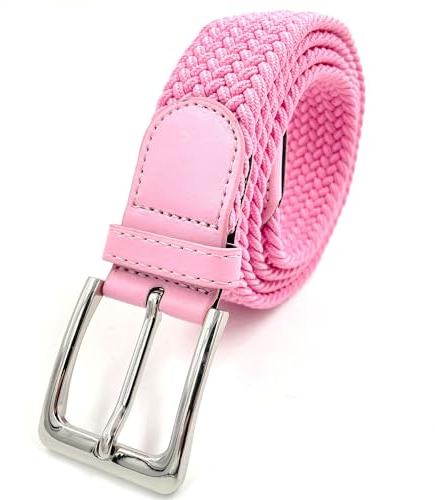 LisaModa Herren Stretch Flechtgürtel LM1000 Stretchgürtel Stoffgürtel Viele Farben (Rosa 028, 85-110)