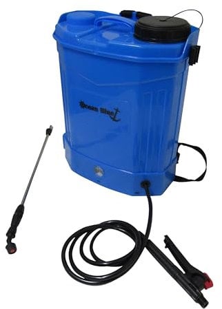 Blue Electric Garden Sprayer Knapsack 16L (12V Battery Powered Backpack Fertiliser Weed Killer)
