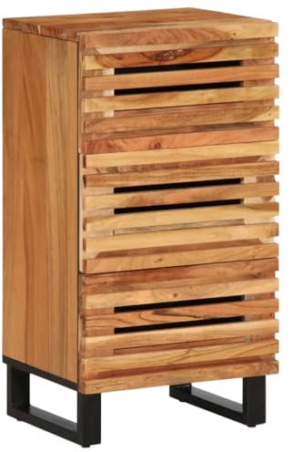 vidaXL Sideboard, Kommode mit 3 Schubladen, Anrichte Schrank für Wohnzimmer, Beistellschrank Schubladenschrank, Industrie-Stil, Massivholz Akazie