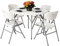 Round Folding Table & 4 Folding Chair Set - Plastic Table with Parasol Hole & Foldable Chair HDPE Plastic, Powder-coated Steel Frame - Indoor Outdoor Use, Garden Party, BBQs, Picnic, Gatherings
