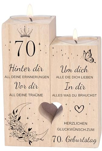 70 Geburtstag Frau Mann,Kerzenständer,70 Geburtstag Deko Geschenkideen,Geburtstagsgeschenk für Vater, Mama, Frau,Schwester, Freundin