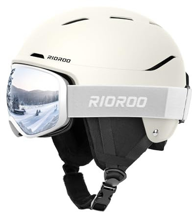 RIOROO Skihelm mit Schutzbrille Set, Einstellbarer Vent Sporthelm mit Schutzbrille, Geeignet für Schneesport, Snowboard Skifahren Winddicht, Geeignet für männliche und weibliche Teenager Skihelme