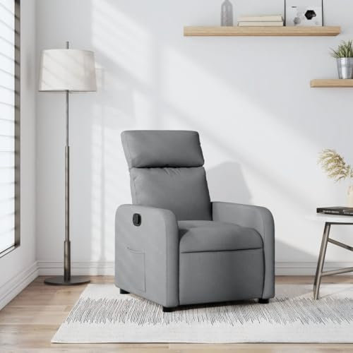 IKAYAA Wohnzimmer Sessel, Liegesessel, Relaxsessel, Massage Sessel, Massagestuhl, Fernsehsessel, Massagesessel Hellgrau Stoff