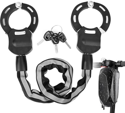 Pfloge® Candado Patinete Electrico, Candado de Bicicleta con Combinacion Código de 4 Cifras, Antirrobo Patinete Electrico Candado con Bolsa Impermeable 3L, para Bicicletas, Scooters, Motos