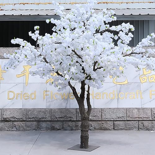 Arbres De Fleurs De Cerisier Japonais Blancs Artificiels,Arbre Sakura Dense Fait À La Main,Plante Artificielle For Intérieur Et Extérieur, Maison,Bureau,Fête, Mariage, Hôtel, Décoration Sans Entretien