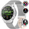 LIGE Smartwatch da Donna Bluetooth Con Chiamata Telefonica, 100+ Sport, Argento, 1.32 HD, Per Android iOS, Frequenza Cardiaca, Sonno Monitor, Diamond