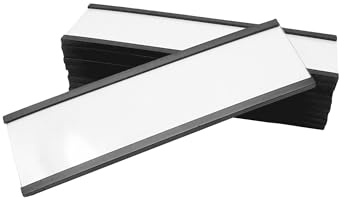 MagFlex® 25mm x 50mm C-Profile Magnetic Label Holders - Durable, Easy-to-Use, Magnetic Labeling Solution for Organizing Shelves, Bins, and Storage Spaces (Pack of 10)
