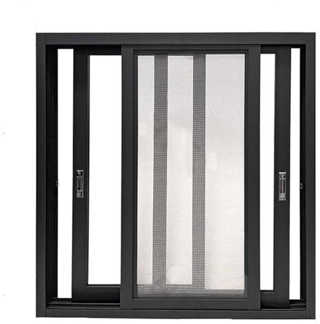 IYUESQ Fenêtre à encastrer, fenêtre de Toit en Treillis métallique, fenêtres à moustiquaire coulissantes Horizontales avec Verre trempé, fenêtre de Maison Mobile Push Pull, fenêtre en alu