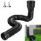 Hengrongshen 1 pezzi di estensione flessibile per grondaia, tubo di scarico, tubo di scarico flessibile rotondo per tubo di scarico 80/100 mm, allungabile da 47 a 150 cm, prolunga per grondaie, nero