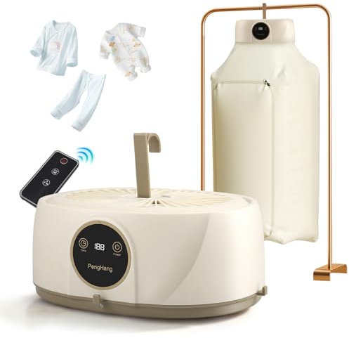 Nastopee Secadora de Ropa portátil, Mini Secadora eléctrica con Bomba de Calor, Secadora de Ropa pequeña, Temporizador/UV/Apagado automático/Secadora de Aire para Viajes de apartamento de 600 W