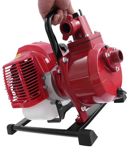 Benzin Wasserpumpe, Gartenpumpe Motorpumpe 2 Takt 2 PS, Motorpumpe Benzin Teichpumpe Benzin Wasserpumpe, Gartenrasenbewässerung 42,5 ccm