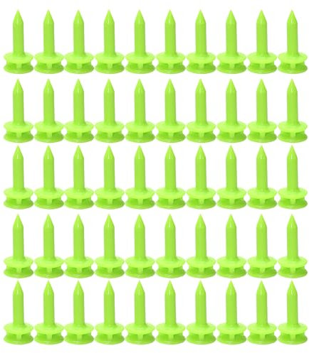 Aestustheri 50PCS Golf Tees - Castle Golf Tees - Plastic Golf Tees - 21mm Golf Tees - Durable - Lightweight (Light Green)