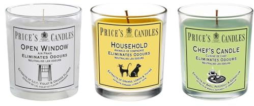 Price's Candles 3er Set Duftkerzen, Frischluft-Set, Brenndauer bis zu 135 Stunden, Duftentferner Set, inkl. (gemischt)