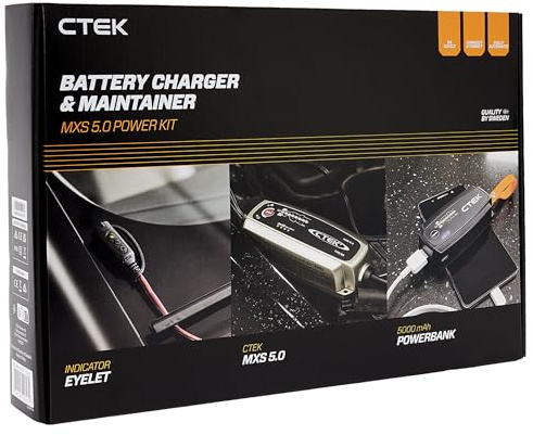 CTEK MXS 5.0 Power Kit - Batterieladegeät - 12 V 5 A - Inkl. Powerbank