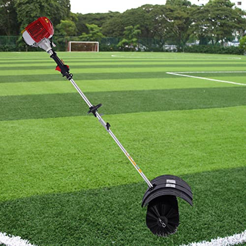 Petrol Powered Broom 52CC 2-Stroke Gas Power Sweeper Handheld Debris Cleaner for Lawn Walkways Driveways 1700W