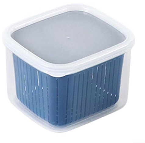 Contenitore per la conservazione degli alimenti senza sforzo con colino per frutti di bosco mantiene la frutta fresca più a lungo (vestito blu)