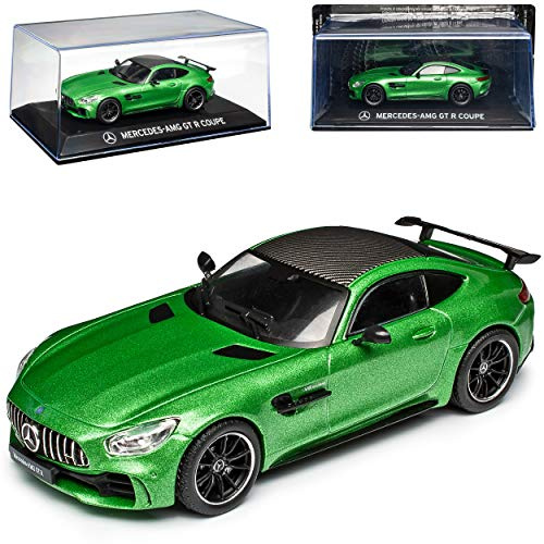 Ixo Mercedes-B AMG GT-R C190 Coupe Grün Ab 2014 mit Sockel und Vitrine 1/43 Modell Auto mit individiuellem Wunschkennzeichen