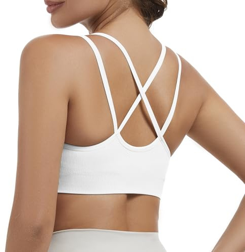 Nabawa Sport BH Damen Spaghettiträger Ohne Bügel Bustier Damen Kreuz Rücken Ungepolsterte Push up Top für Yoga Fitness Gym