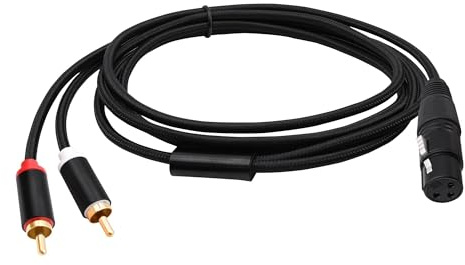 YARCHONN XLR to 2 RCA Y Splitter Cable Unbalanced Dual RCA Phono Male Plugs to XLR 3 Pin Female Connector Adapter Splitter Patch Audio Cable for Microphone Amplifier Mixer Instruments -2M (XLR Female)
