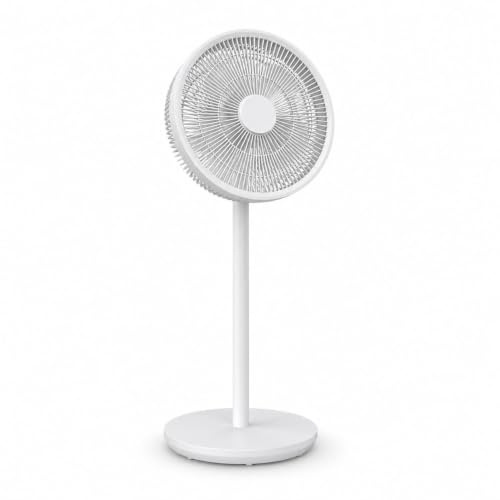 JYC CREATIVE Ventilador personal de metal ventilador de mesa de alta velocidad con 3 aspas de aluminio, 3 velocidades, rejilla de seguridad, inclinación ajustable, (Blanco 50W)