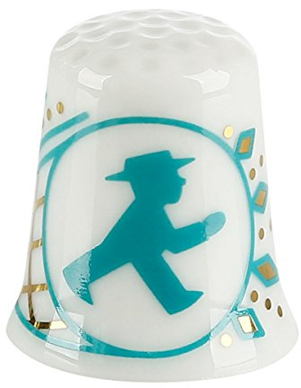 AMPELMANN Premium Fingerhut Porzellan Nähmeister (Geher - Blätter)