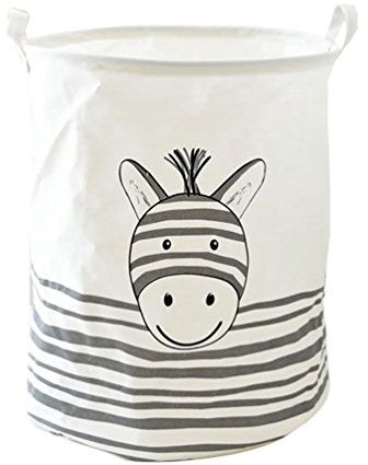 Xinwcanga Revêtement Imperméable Tissu Seau Panier à Linge Blanchisserie Sac Enfants Jouets Corbeille de Rangement (Blanc, 40 * 50cm)