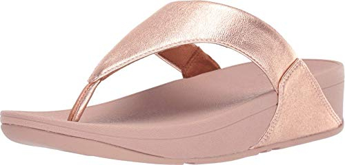 Fitflop Women's Lulu Toe Post - Leather Thong Sandals, Pink Rose Gold 323, 4 UK