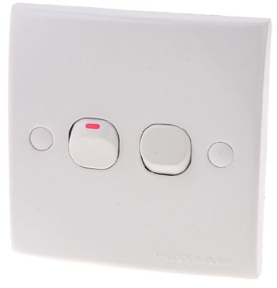 Aexit White Square Plastic Two Gang On-Off Push Button Type Wall Switch Plate (b3ce9522104e5eabf8d210c20229e9d5)