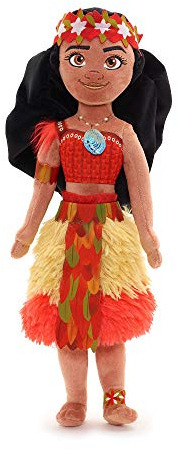 Disney Store Offizielles Kuscheltier Vaiana, 44 cm, weiche Prinzessinnenpuppe mit gestickten Gesichtszügen, plastisch geformter Halskette mit Herz von Te Fiti und Outfit, für alle Altersstufen