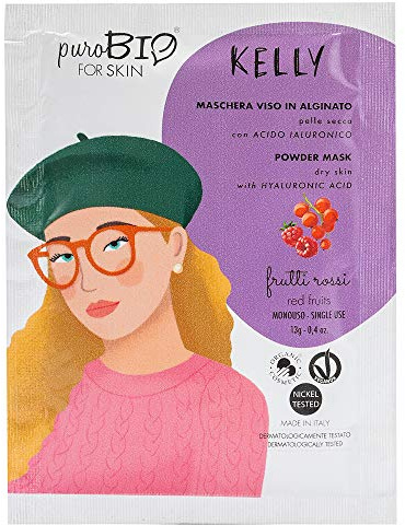 PUROBIO Kelly Peel Off Gesichtsmaske für trockene Haut, Nr.07 Rote Frucht, 13 g