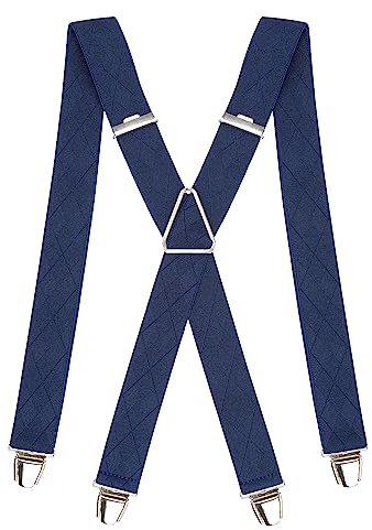 Pierrot Hosenträger für Herren Breit Made in Germany/France - Ultrastarker Gummizug & 4 Extra Starke X-Clips - Verstellbare Länge bis zu 130cm - Garantie auf Lebenszeit