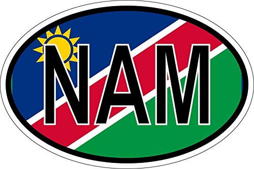 Akachafactory Sticker Aufkleber Nationalitätenkennzeichen Flagge Fahne NAM Namibia