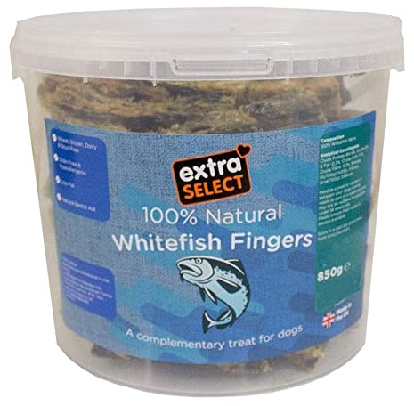 Extra Select Natural Dog Treat Premium Whitefish Fingers Bucket 850 gm