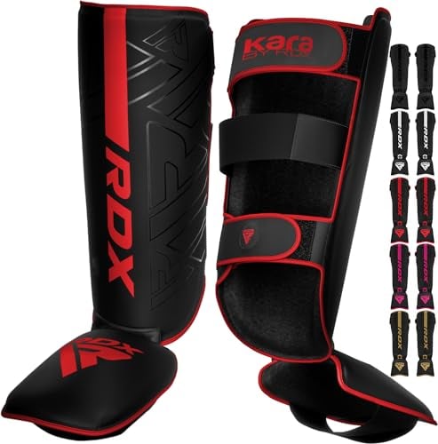 RDX Schienbeinschoner Kickboxen Kampfsport Muay Thai Training, Maya Hide Leder Kara Thaiboxen Schienbeinschutz, Schienbeinschützer Sparring Boxen Krav MAGA MMA Karate Taekwondo (MEHRWEG)