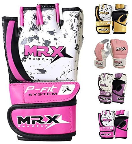 MRX MMA Gloves Boxing Gloves for Men & Women | Kickboxing Gloves with Open Palms Grappling Gloves for Punching Bag | Sparring Muay Thai MMA Glove