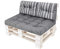 PillowPrim Palettenkissen Palettenauflagen Paletten Polster Auflagen Bedeckung Gartenkissen Set (Sitzkissen 120x80 + Rückenlehne 2x60x40) Asche mit Aschestreifen
