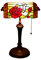 WRMING Vintage Bankerlampe Tiffany Antik Tischlampe Bunt Blumen Glass Bibliothekslampe Metall Einstellbar Banker Büro Schreibtischlampe Esstisch Wohnzimmer Schlafzimmer Restaurant, E27, H40cm