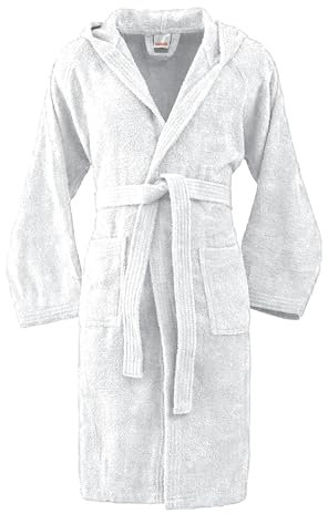 Bassetti, Accappatoio, Spugna 100% Cotone Pettinato, 360gsm, 54 cm x 56 cm, Taglia XL, Tinta Unita, BIANCO - ARTICO